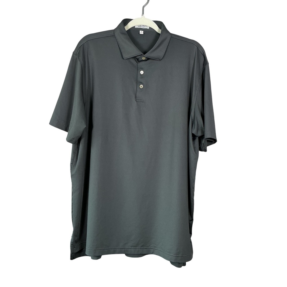 Peter Millar Summer Comfort Polo Shirt Mens XL Charcoal Gray Performance Golf